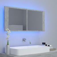 AMETOYS kupaonica ogledalo ogledalo beton siva 39.4 x4.7 x17.7 akril