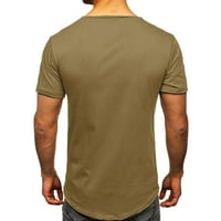 Muške majice muško proljeće i ljeto Retro Business Casual Travel Multi tipke V izrez Solid Boja majica
