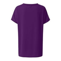 Ženski kratki rukav V Vrući izrez Solid u boji Trendi modne Dressy T-majice Labavi fit mekani comfy