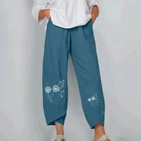 Posteljine Hlače Žene Ljeto AoujeaŽene 'plus veličine Žene nove hlače Dizajn Osjećaj povremenih ispisanih