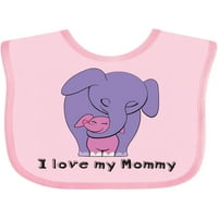 Inktastic volim moju mamu slon ljubičaste ružičaste poklon dječje djevojke bib