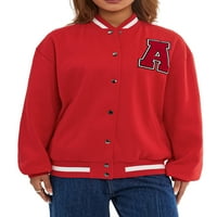 Wsevypo ženska bejzbol jakna kontrastna dugih rukava jakna jednolike džemper s dukserom Sportski džemper