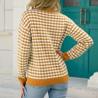 SIMPLMASYGENI Ženski pulover dugih rukava Duge pulover TOP PLETING pulover Duks okrugli vrat džemper