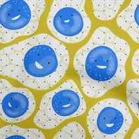 Onuone svilena tabby srednja plava tkanina azijska kawaii pržena jaje šivaći materijal za štampanje