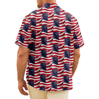 4. jula Muška havajska majica USA Nacionalna košulja za zastave 3D košulja Daily Short rukava Ispiši