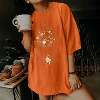 Vintage Graphic Tee majice za žene Ljeto kratkih rukava Crewneck vrhovi Boyfriefy Prevelike majice Trendy