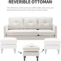 Mellcom Reverzibilni sekcial kauč, ležaljka u obliku slova L sa pomičnim modularnim otomanom, za apartmane