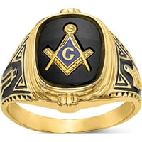 14k žuti zlatni muški masonski prsten napravljen u Sjedinjenim Državama Y4078M